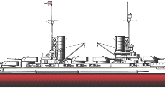 Корабль SMS Friedrich der Grosse [Battleship) (1916) - чертежи, габариты, рисунки